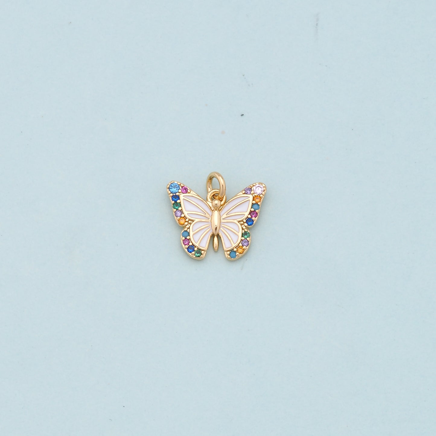 Colorful Gold Butterfly Charms,18K Gold Filled Butterfly Pendant,Butterfly Charm Bracelet Necklace for DIY Jewelry Making Supply