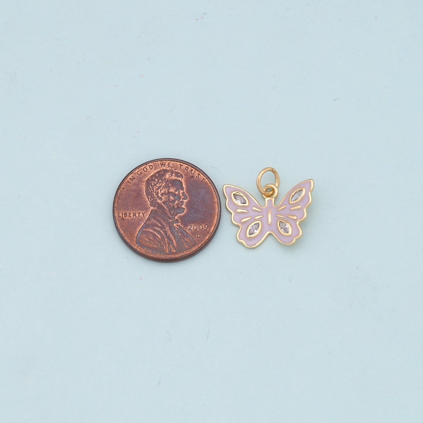 Gold Butterfly Charms,18K Gold Filled Butterfly Pendant,Butterfly Charm Bracelet Necklace for DIY Jewelry Making Supply