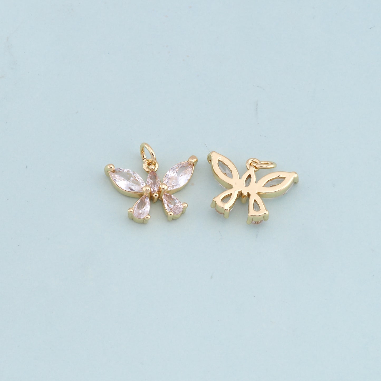 Gold Butterfly Charms,18K Gold Filled Butterfly Pendant,Butterfly Charm Bracelet Necklace for DIY Jewelry Making Supply