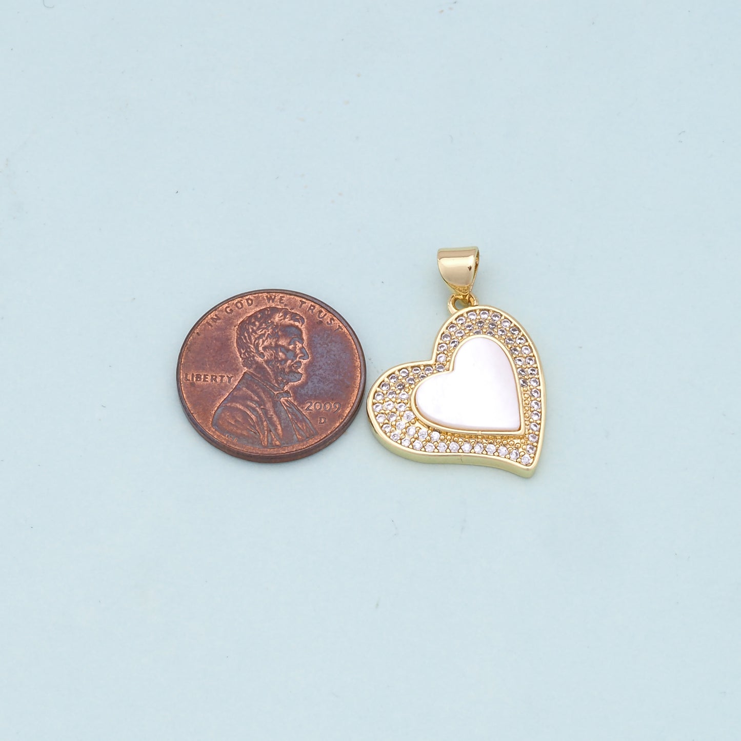 Gold Heart Charms,18K Gold Filled Heart Pendant,white shell Heart Charm Bracelet Necklace for DIY Jewelry Making Supply