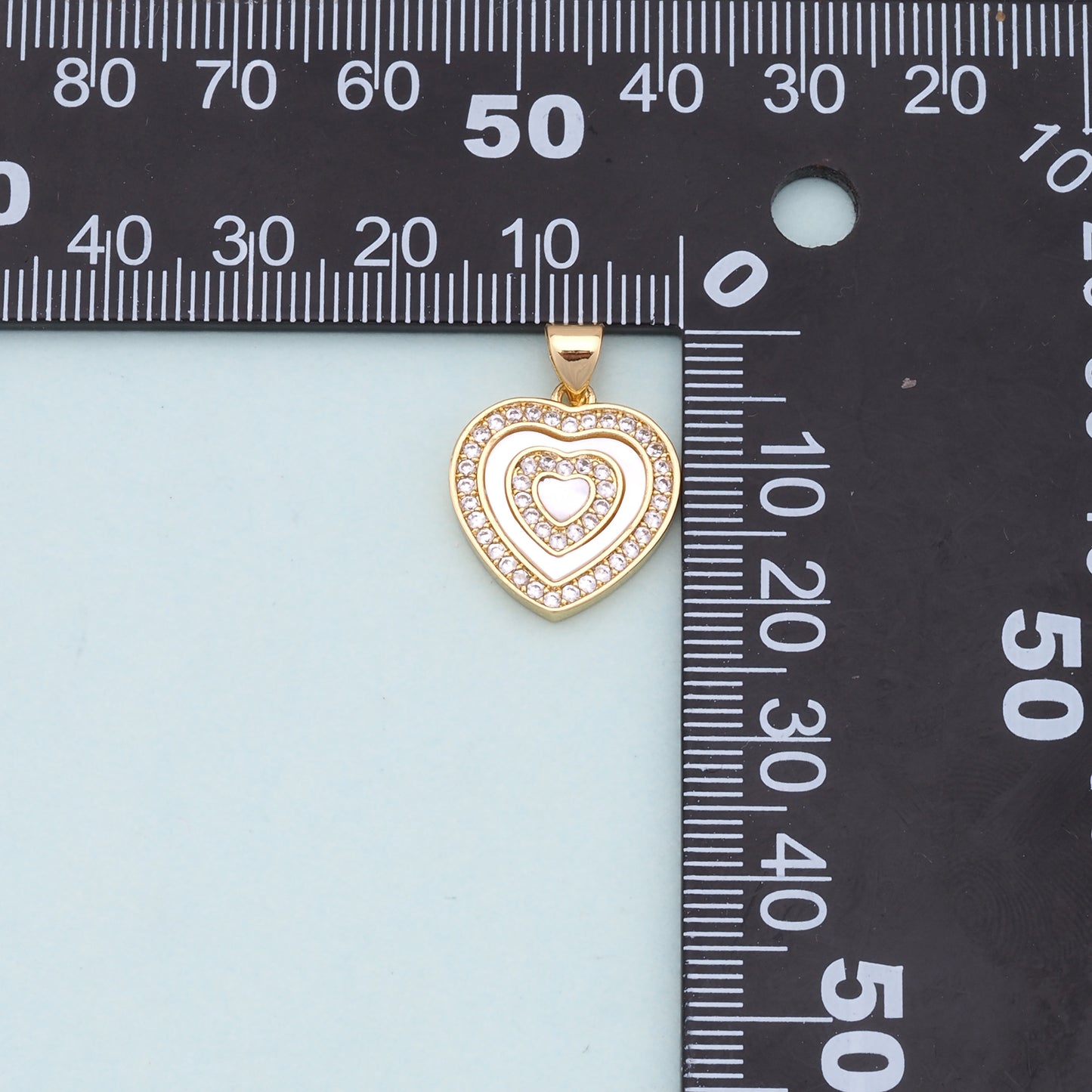 Gold Heart Charms,18K Gold Filled Heart Pendant,white shell Heart Charm Bracelet Necklace for DIY Jewelry Making Supply