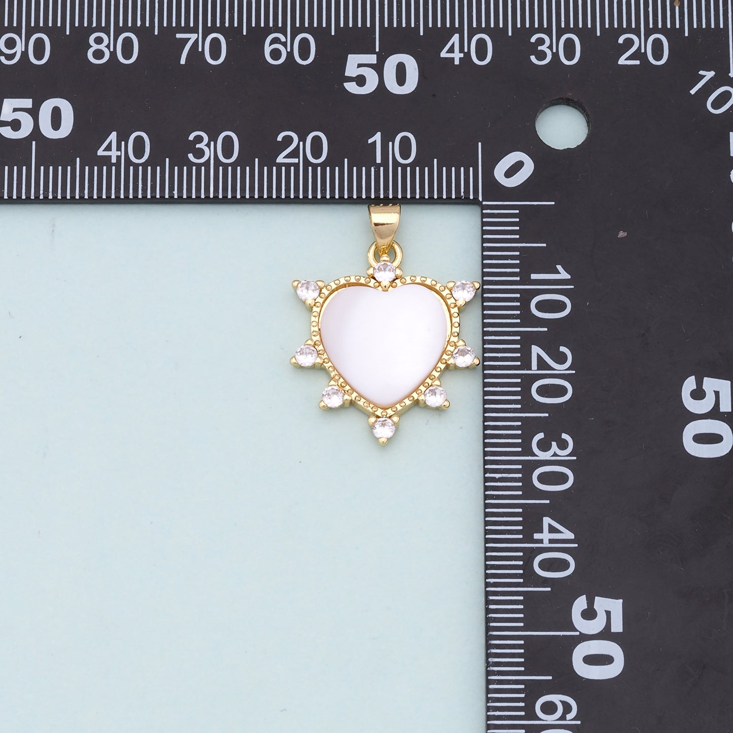 Gold Heart Charms,18K Gold Filled Heart Pendant,white shell Heart Charm Bracelet Necklace for DIY Jewelry Making Supply