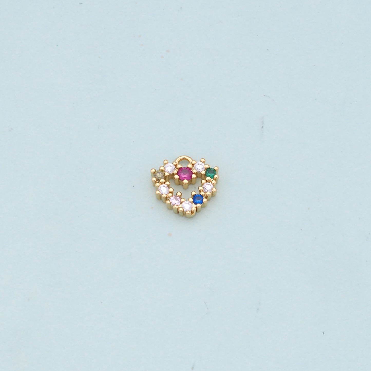 Gold Heart Charms,18K Gold Filled Heart Pendant,Heart Charm Bracelet Necklace for DIY Jewelry Making Supply