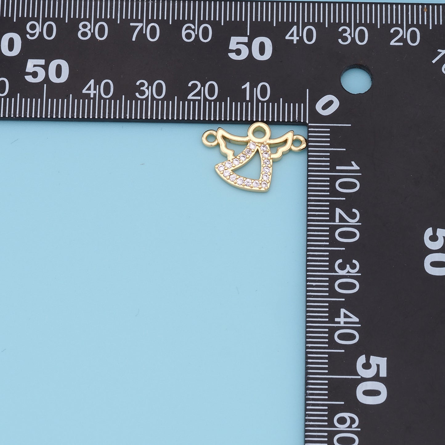 Gold Angel Charms,18K Gold Filled CZ Angel Pendant,Angel Charm Bracelet Necklace for DIY Jewelry Making Supply