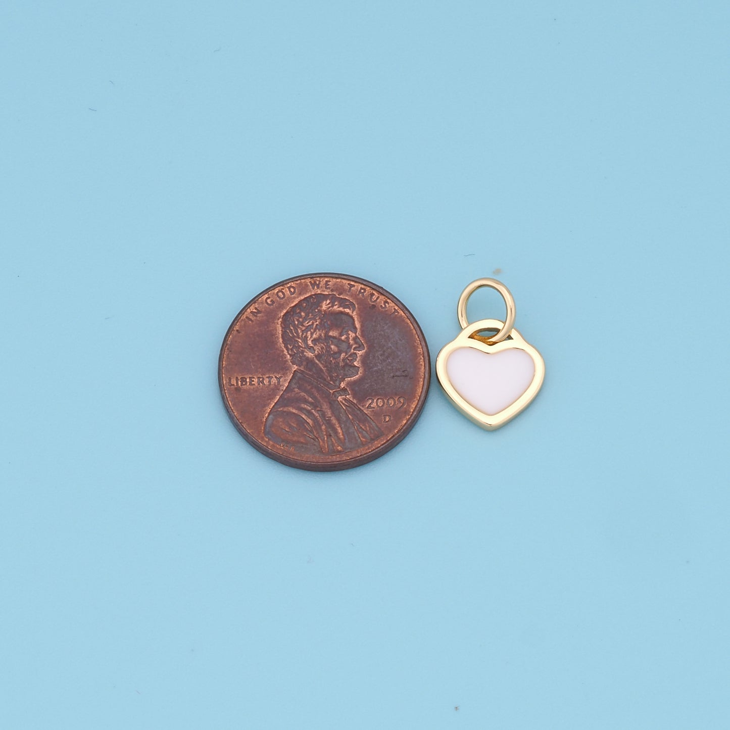 Gold Heart Charms,18K Gold Filled Heart Pendant,Tiny Heart Charm Bracelet Necklace for DIY Jewelry Making Supply