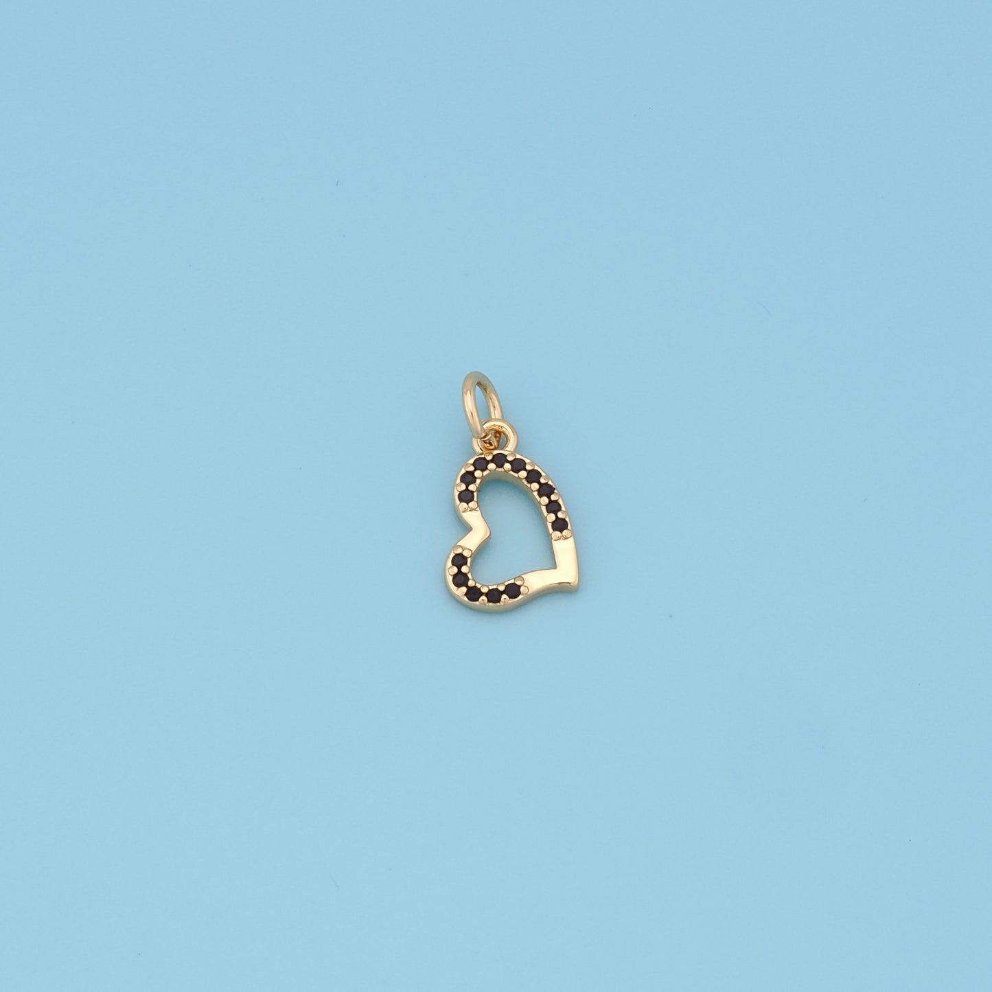 Gold Heart Charms,18K Gold Filled Heart Pendant,Tiny Heart Charm Bracelet Necklace for DIY Jewelry Making Supply