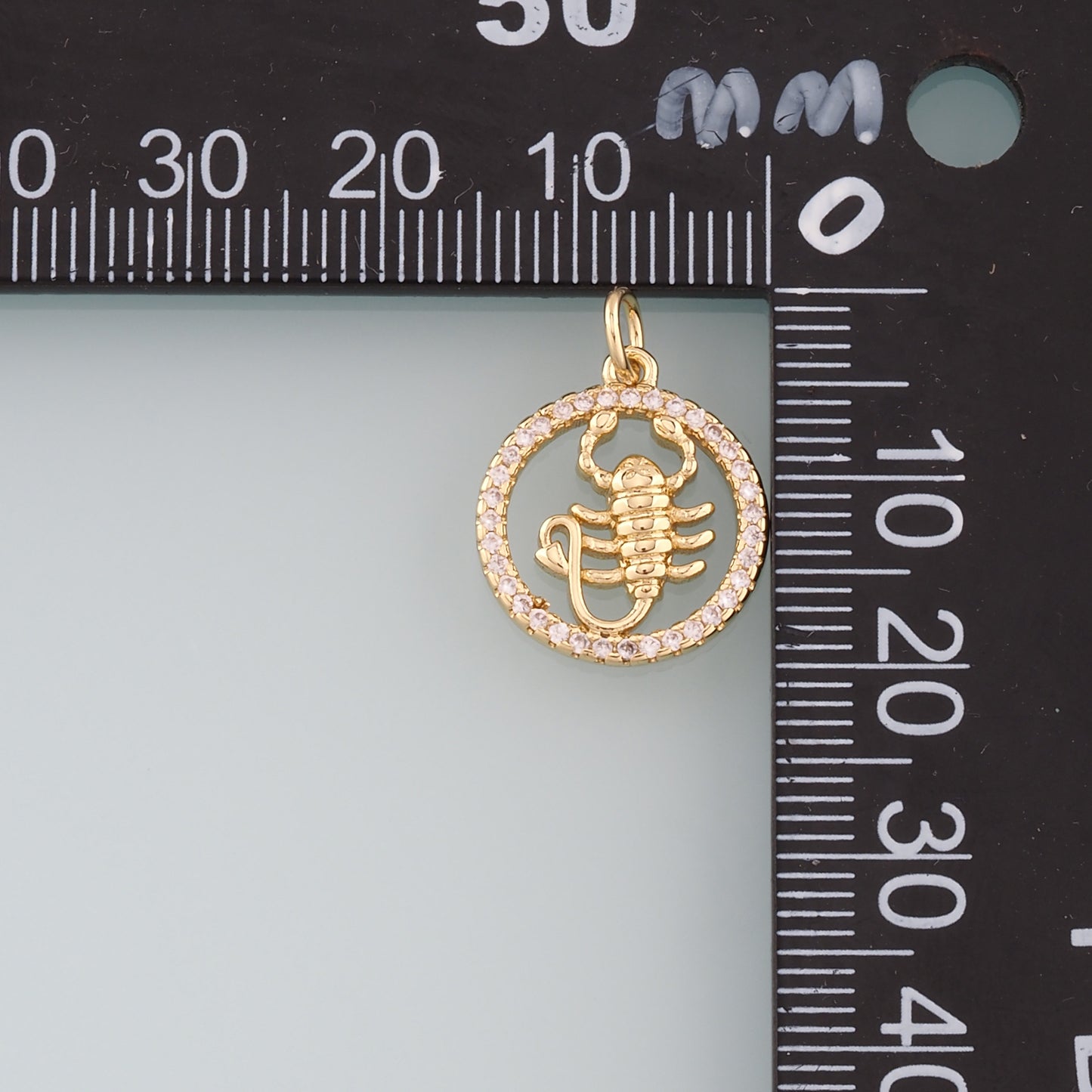 18K Gold Filled Scorpion Pendant,CZ Micro Pave Scorpio Charm Bracelet Necklace for DIY Jewelry Making Supply