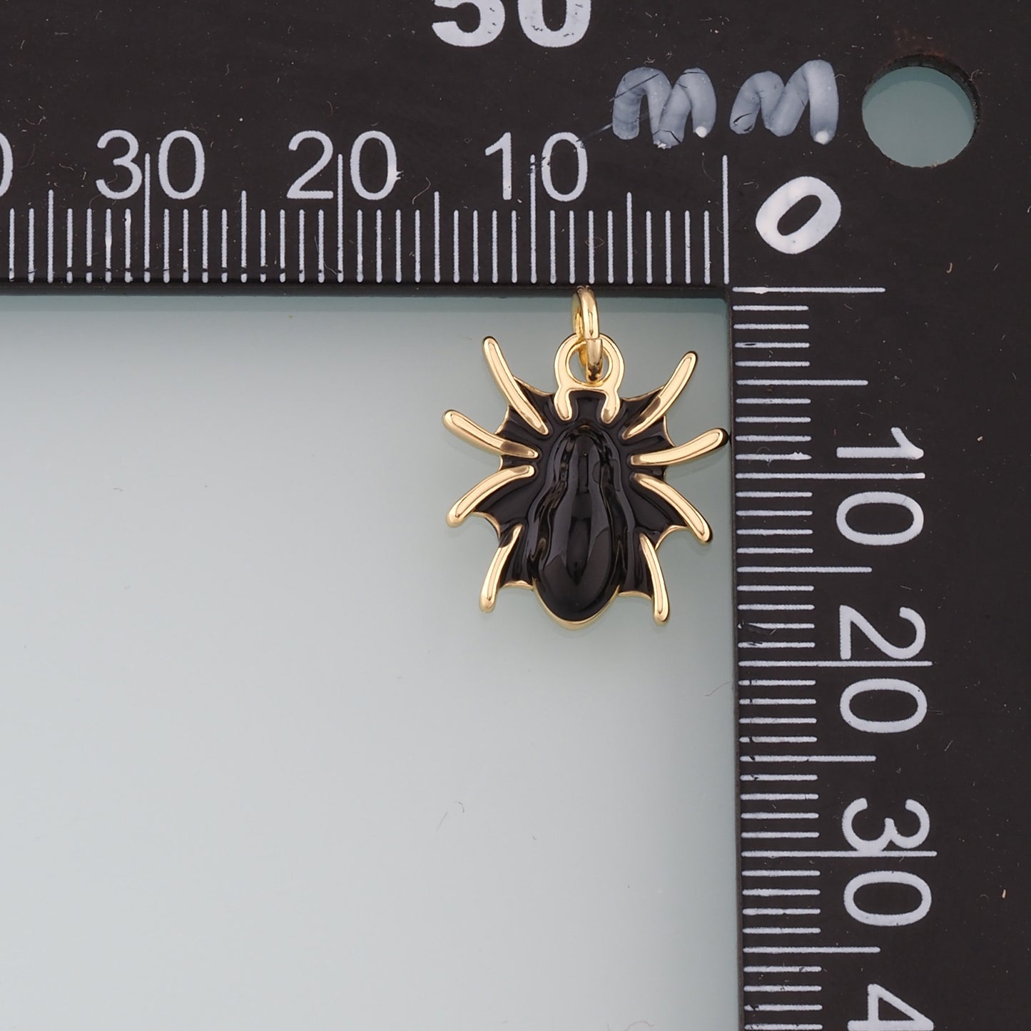 18K Gold Filled Spider Pendant,Enamel Spider Charm Bracelet Necklace for DIY Jewelry Making Supply