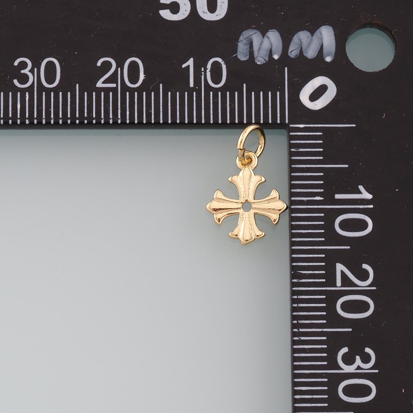 Gold Cross Charms,18K Gold Filled Cross Pendant,Religion Charm Bracelet Necklace for DIY Jewelry Making Supply