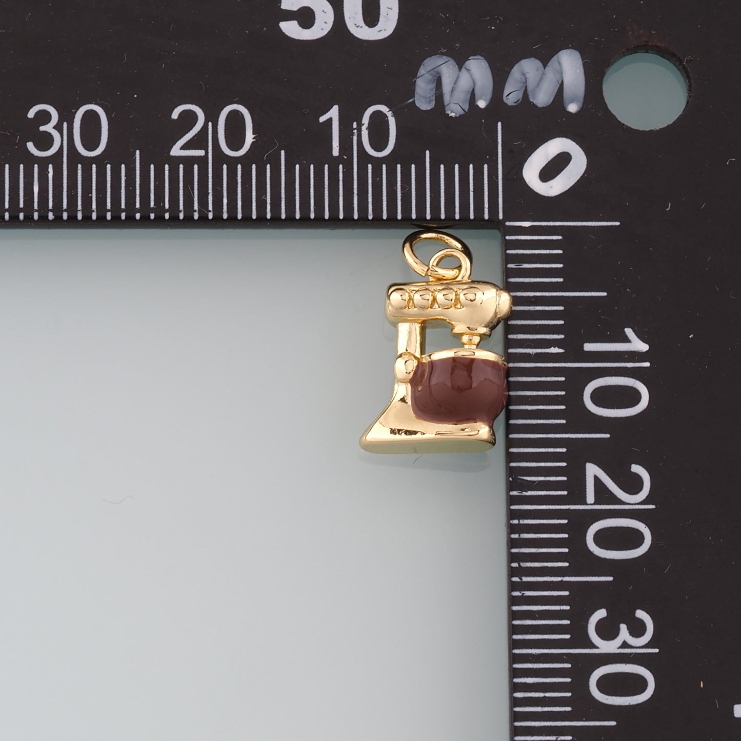 Gold Coffee Charm,18K Gold Filled Coffee Machine Pendant,Enamel Coffee Machine Charm Bracelet Necklace for DIY Jewelry Making Supply