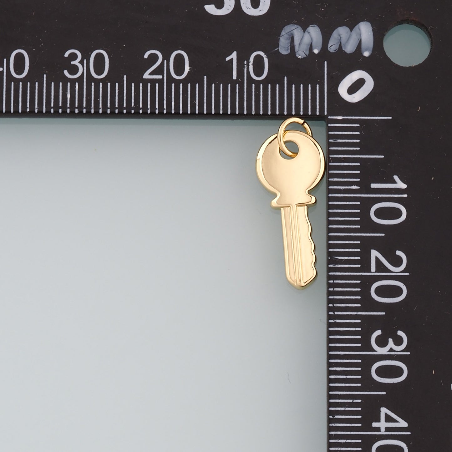 18K Gold Filled Key Pendant,Key Charm Bracelet Necklace for DIY Jewelry Making Supply