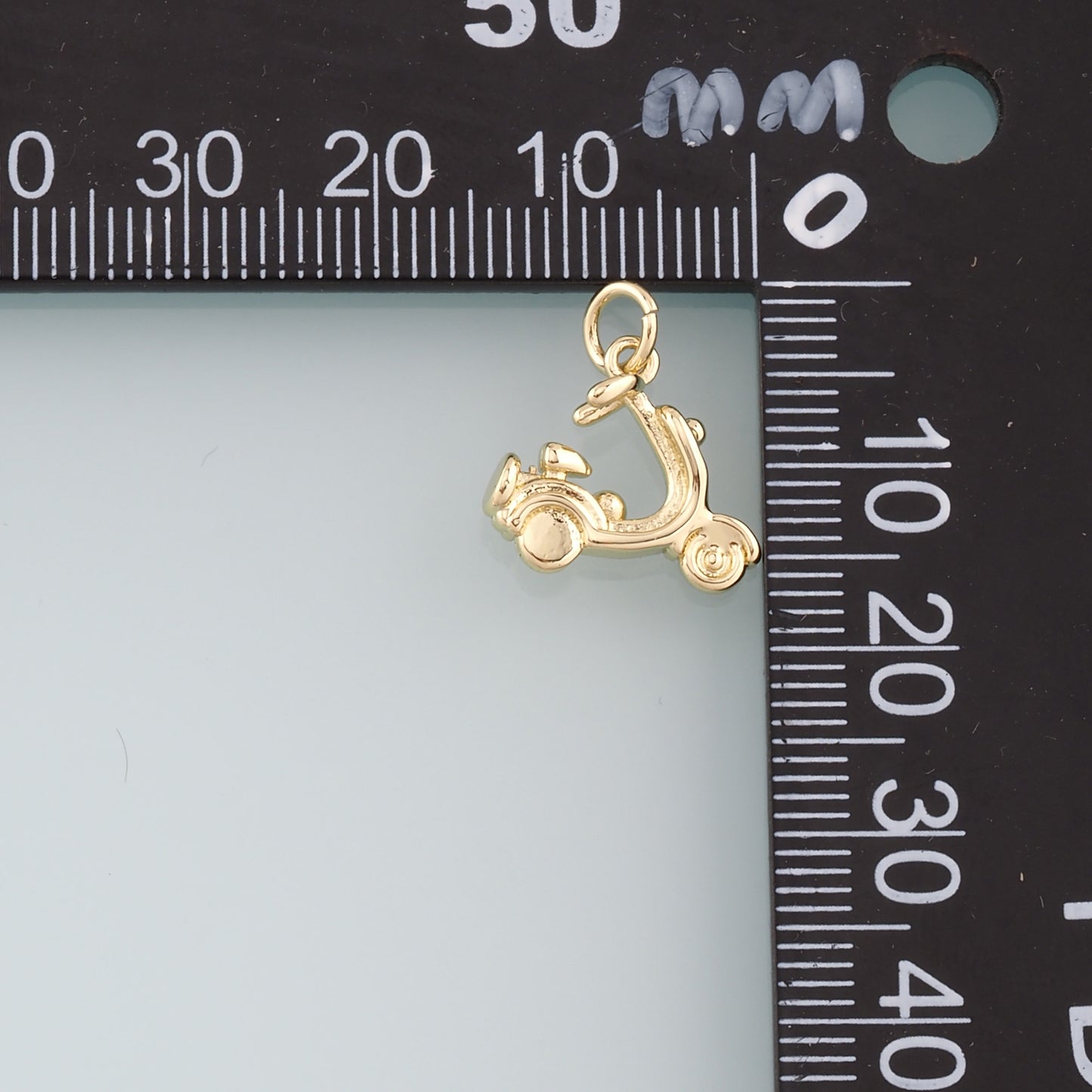18K Gold Filled Motorcycle Pendant,Motorcycle Charm Bracelet Necklace for DIY Jewelry Making Supply