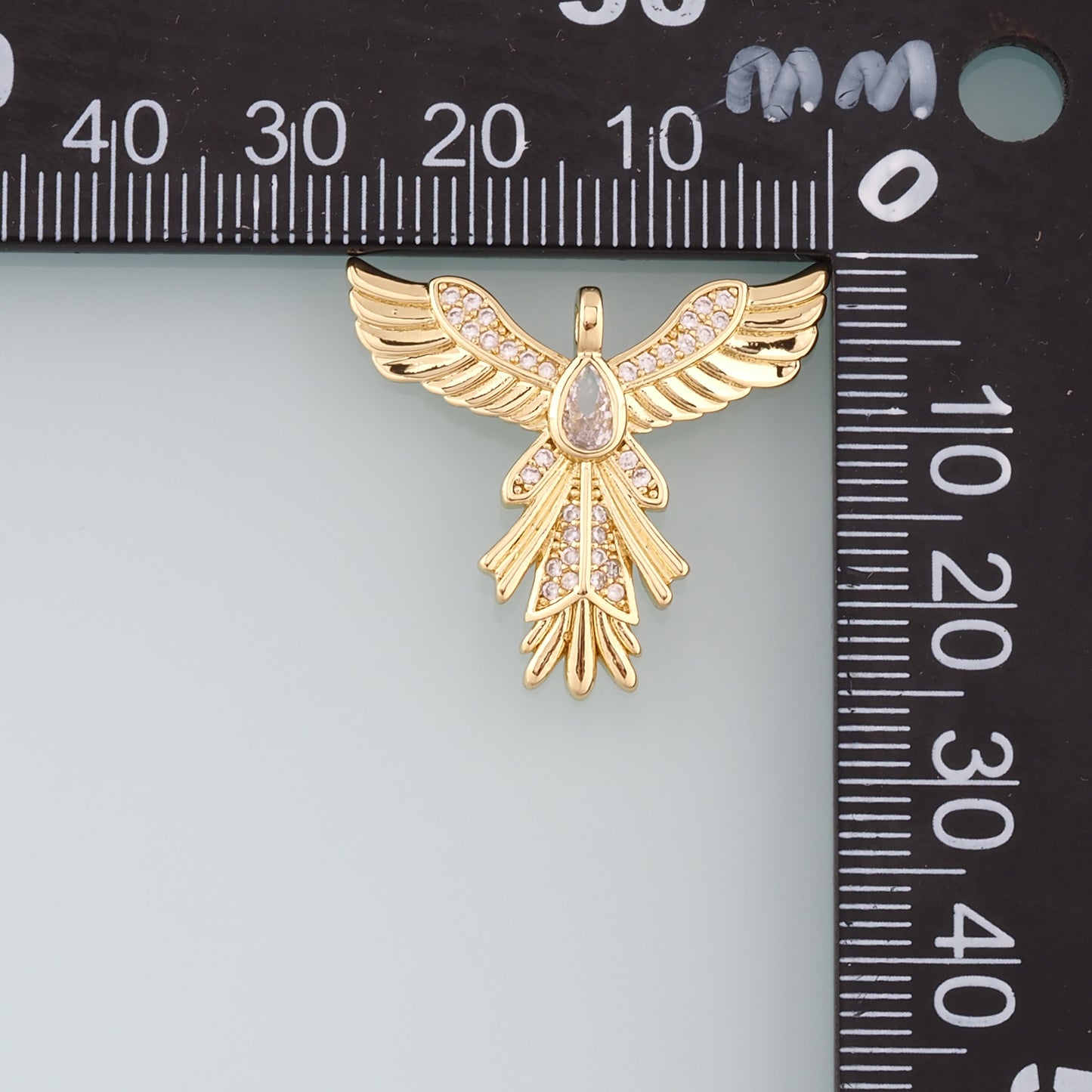 18K Gold Filled Angel Pendant,CZ Micro Pave Angel Charm Bracelet Necklace for DIY Jewelry Making Supply