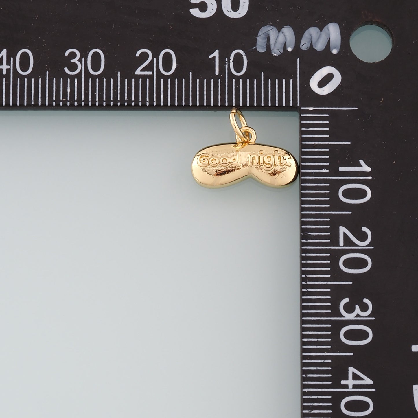 18K Gold Filled Eye Mask Pendant,Good Night Charm Bracelet Necklace for DIY Jewelry Making Supply