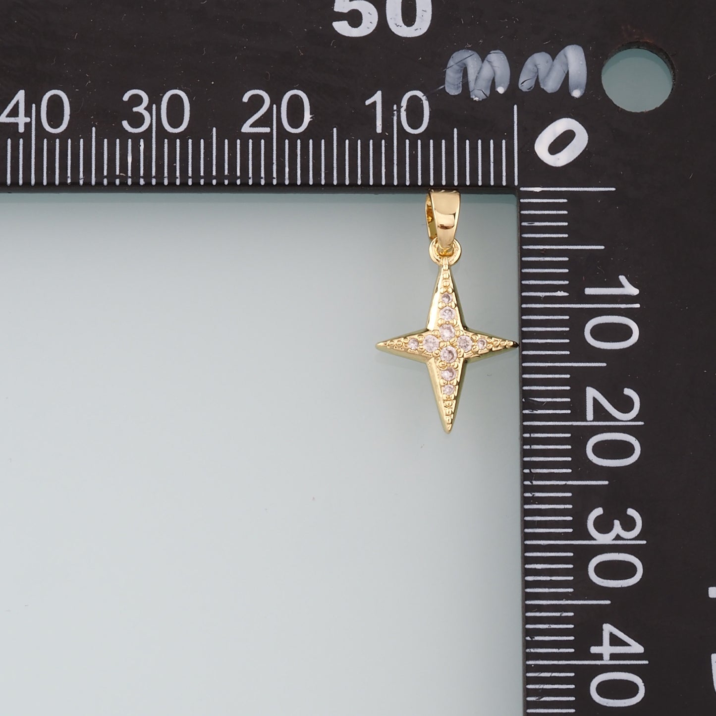 18K Gold Filled Star Pendant,CZ Micro Pave North Star Charm Bracelet Necklace for DIY Jewelry Making Supply