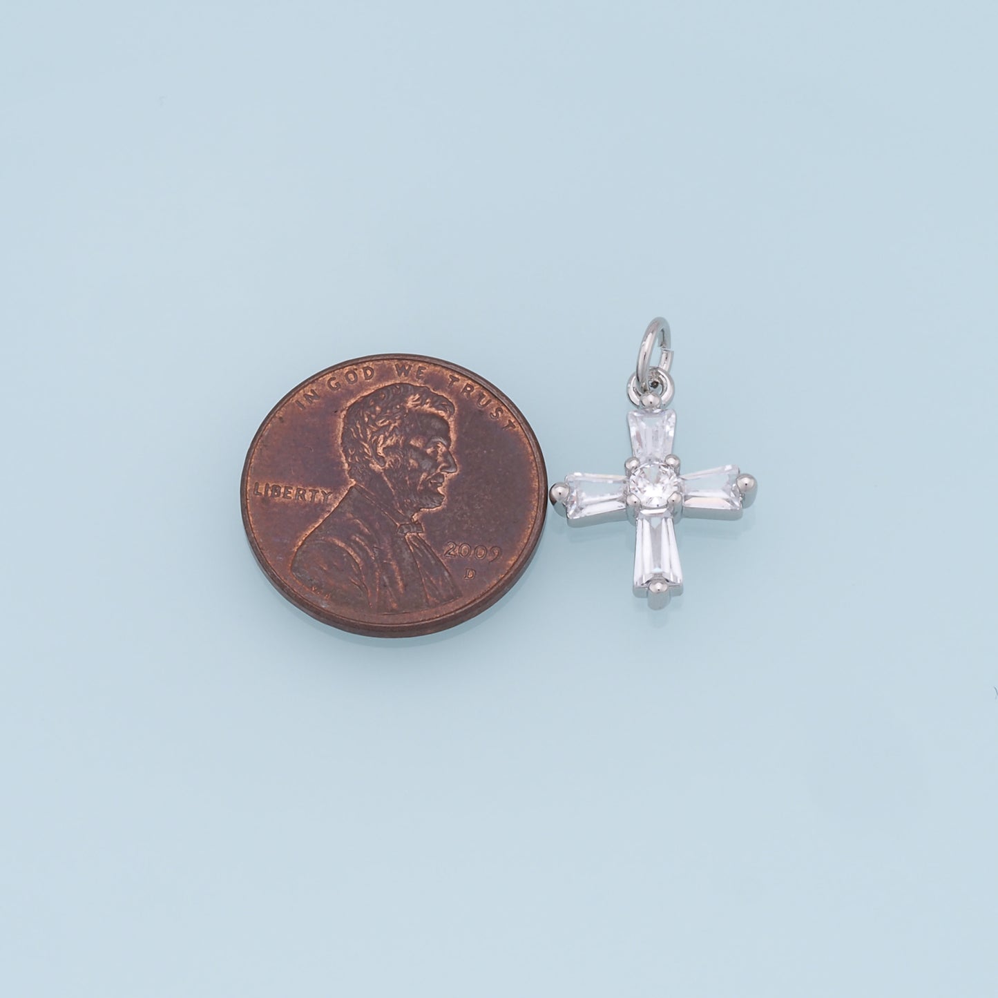 Gold Cross Charms,18K Gold Filled Cross Pendant,CZ Micro Pave Protect Religious Charm Bracelet Necklace for DIY Jewelry Making Supply 8x12mm