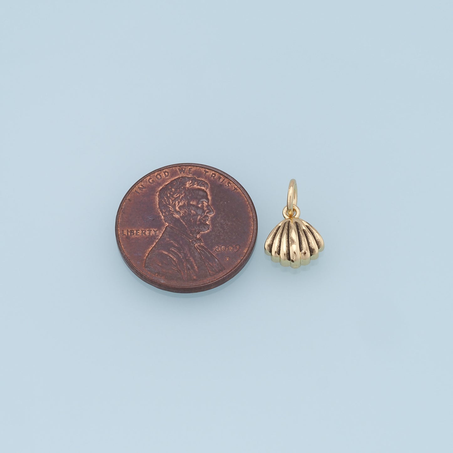 Gold Shell Charms,18K Gold Filled Conch Shell Pendant,Conch Shell Charm Bracelet Necklace for DIY Jewelry Making Supply (8x8.5mm)