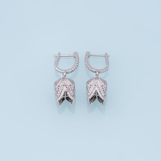 1pair 18K Gold Filled Flower Stud Earrings,Silver Earrings,Dainty Hoops Huggie,Gold Huggies Hoop Earrings