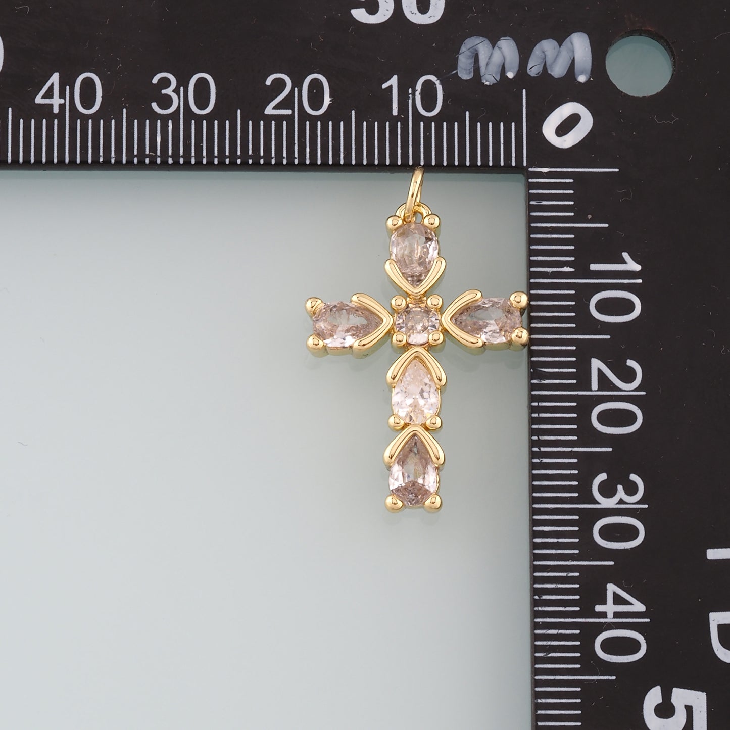 Gold Cross Charms,18K Gold Filled Cross Pendant,Religion Charm Bracelet Necklace for DIY Jewelry Making Supply