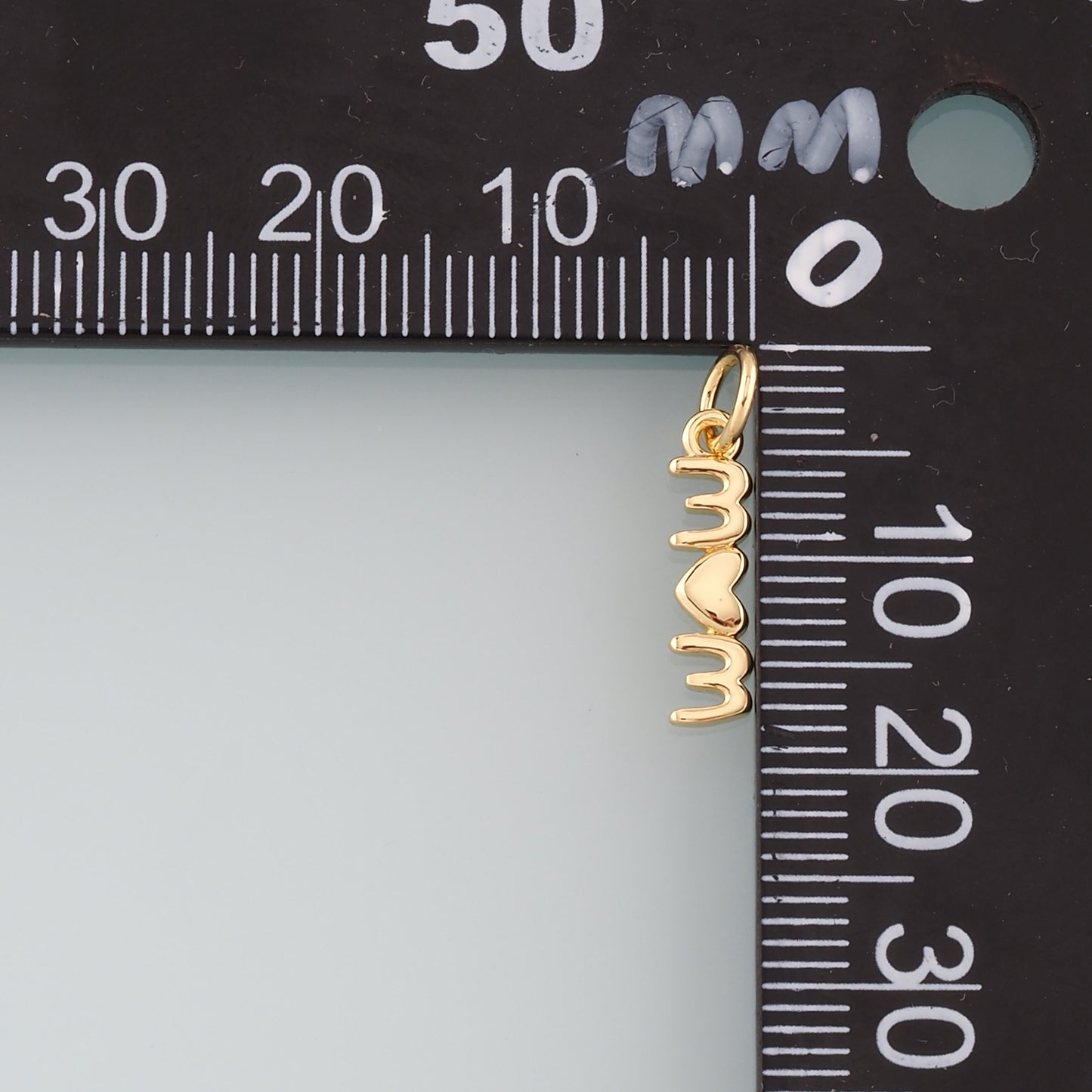 18K Gold Filled Mom Pendant,Mom Charm Bracelet Necklace for DIY Jewelry Making Supply