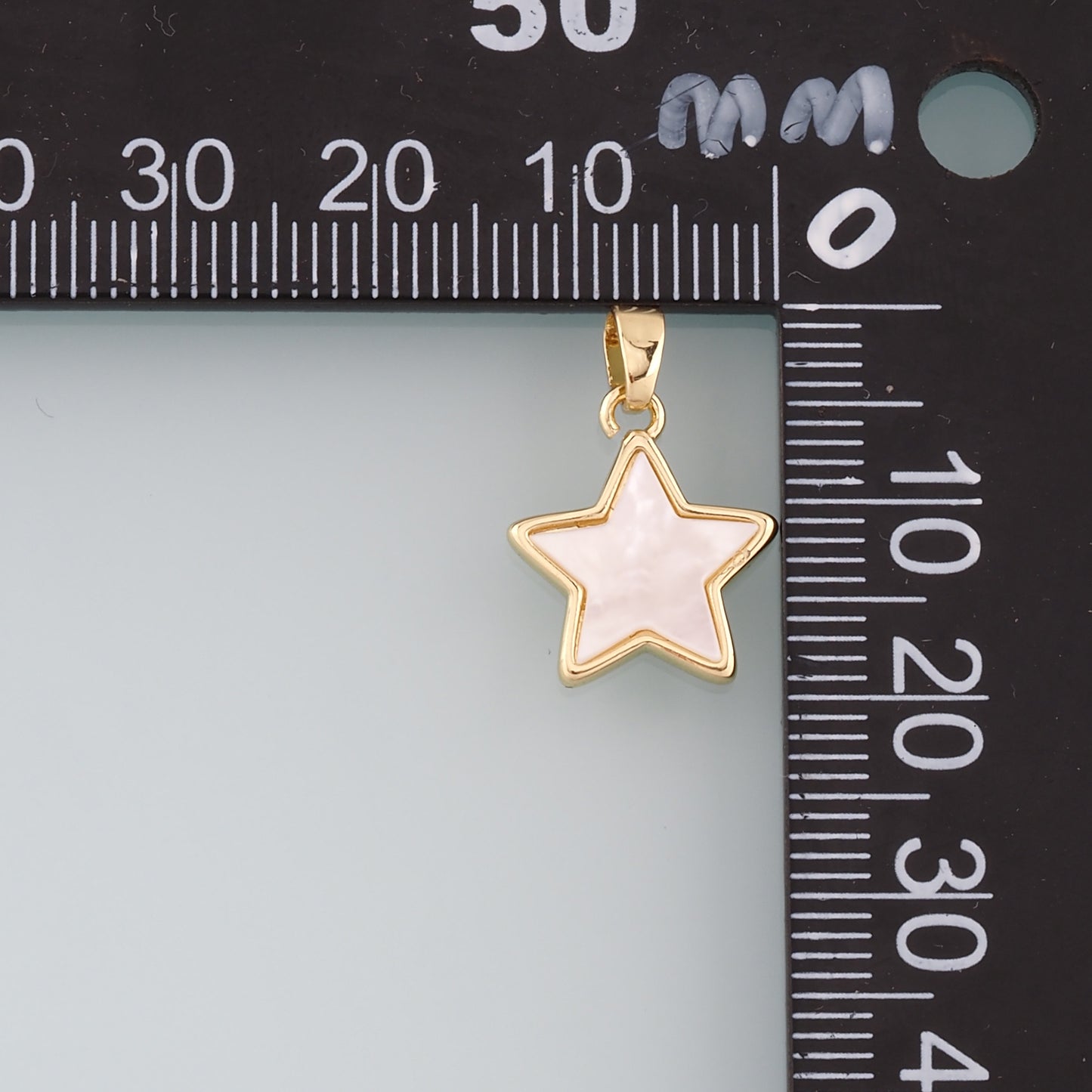 18K Gold Filled Shell Star Pendant,Celestial Charm Bracelet Necklace for DIY Jewelry Making Supply