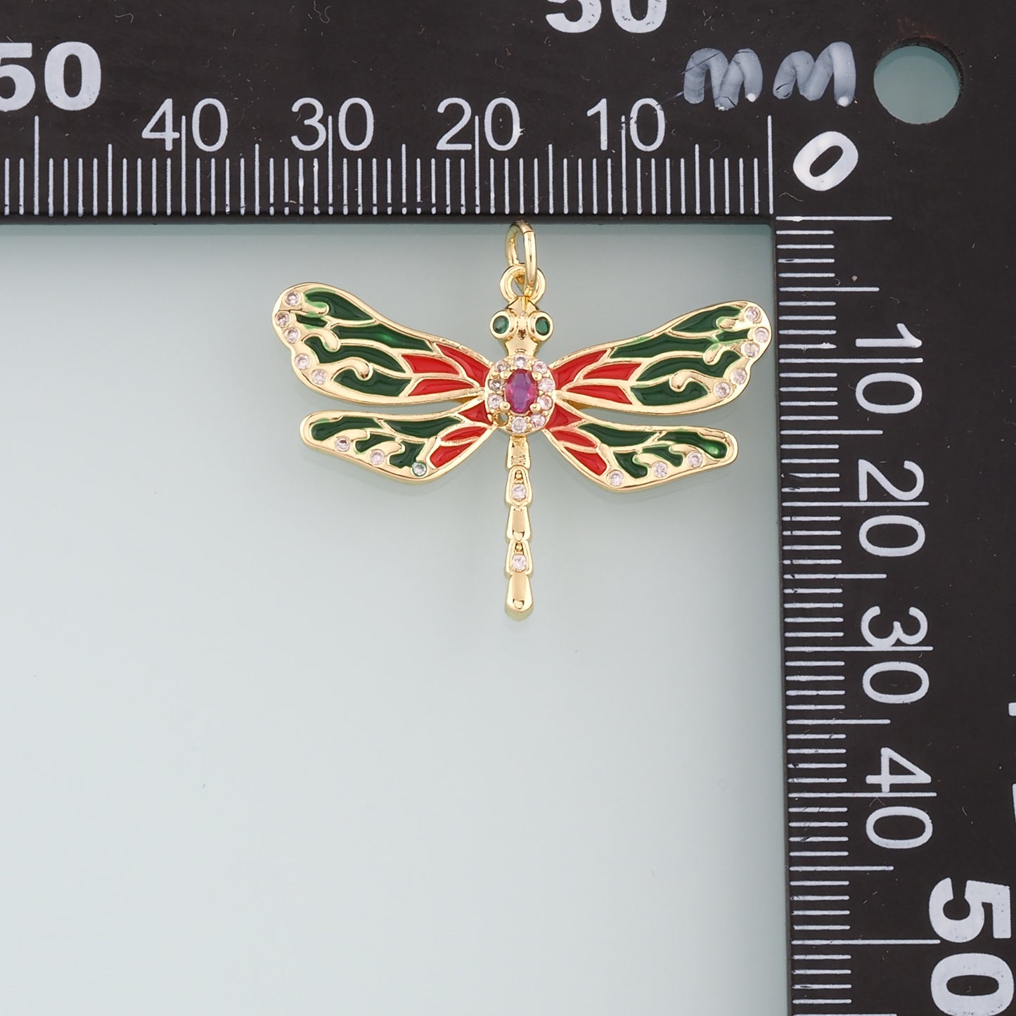 Gold Dragonfly Charms,18K Gold Filled Dragonfly Pendant,Enamel Dragonfly Charm Bracelet Necklace for DIY Jewelry Making Supply