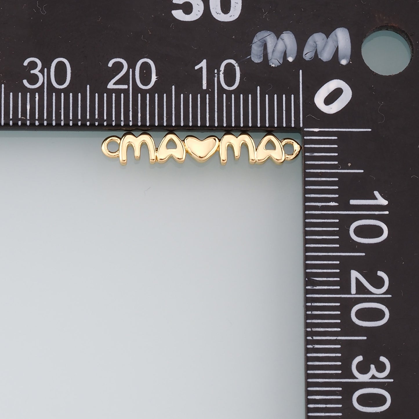 18K Gold Filled Mama Connector,Mama Charm Bracelet Necklace for DIY Jewelry Making Supply