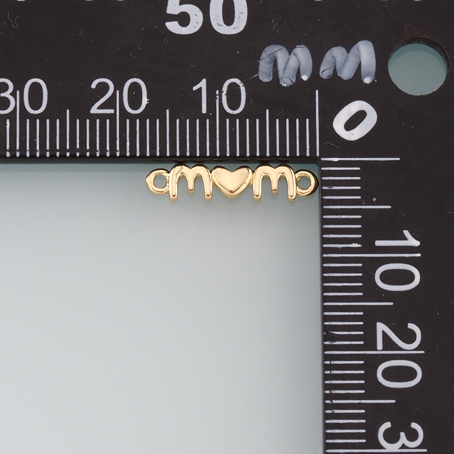 18K Gold Filled Mom Connector,Mom Charm Bracelet Necklace for DIY Jewelry Making Supply