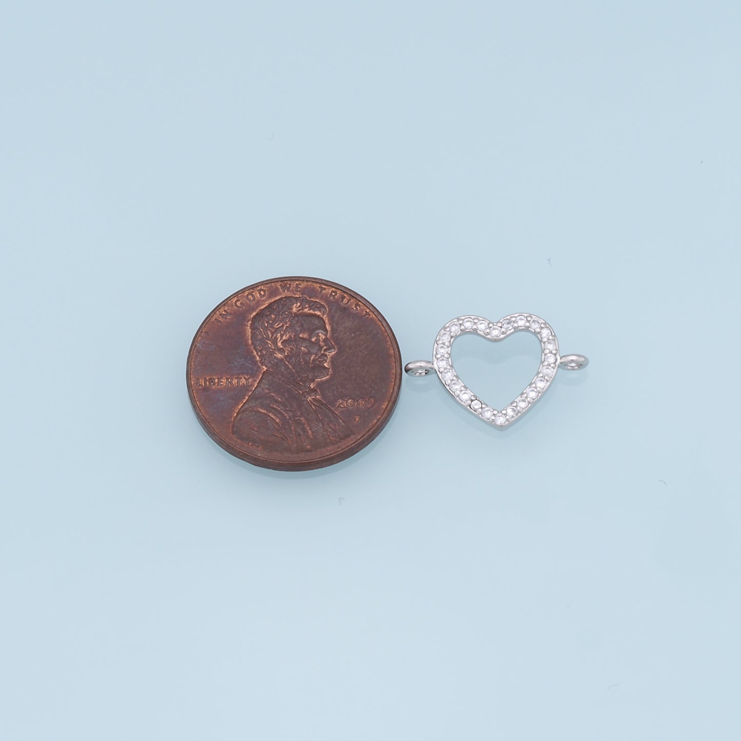 Gold Heart Connector Charms,18K Gold Filled Heart Pendant,Heart Charm Bracelet Necklace for DIY Jewelry Making Supply