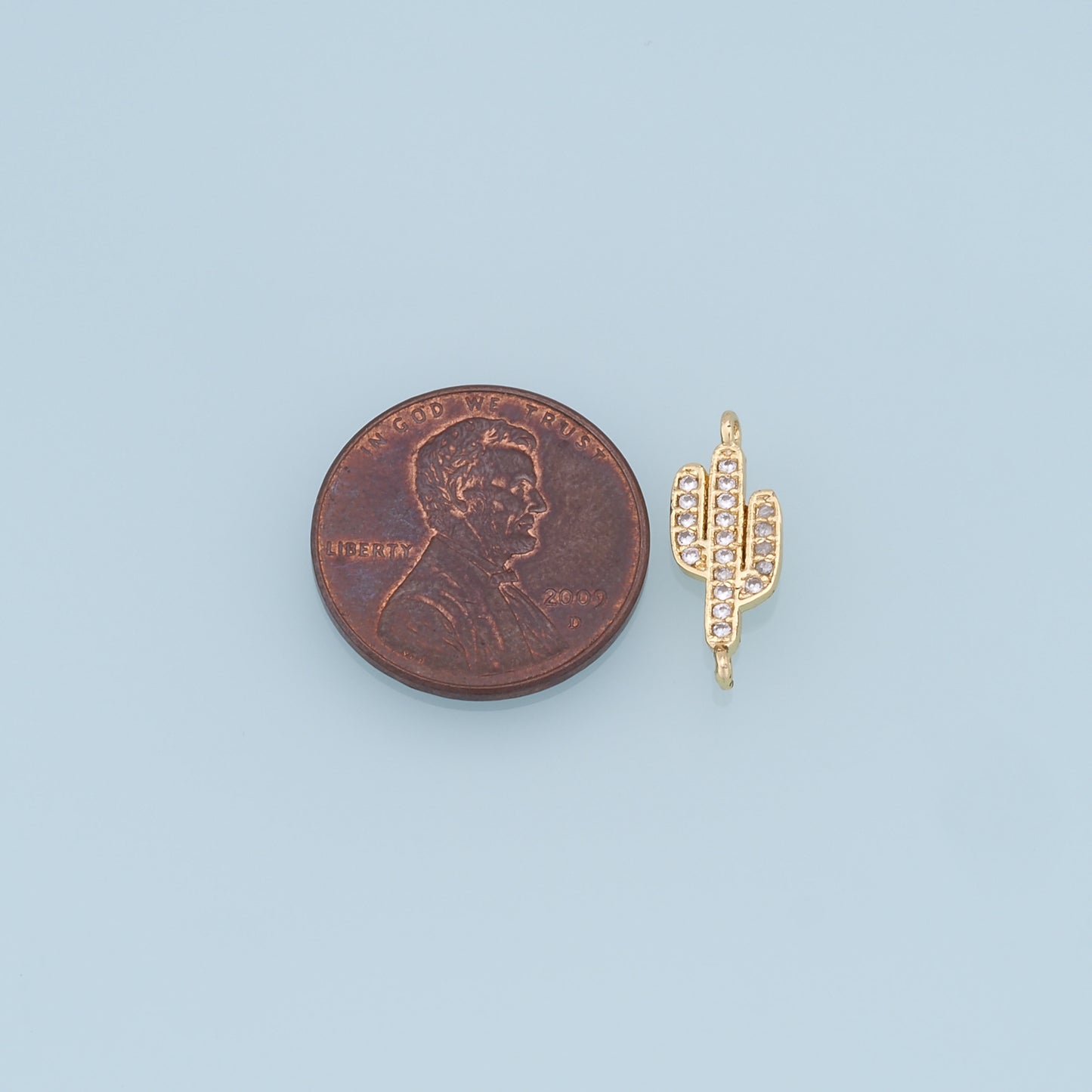Gold Cactus Charms,18K Gold Filled CZ Micro Pave Cactus Pendant,Desert Charm Bracelet Necklace for DIY Jewelry Making Supply