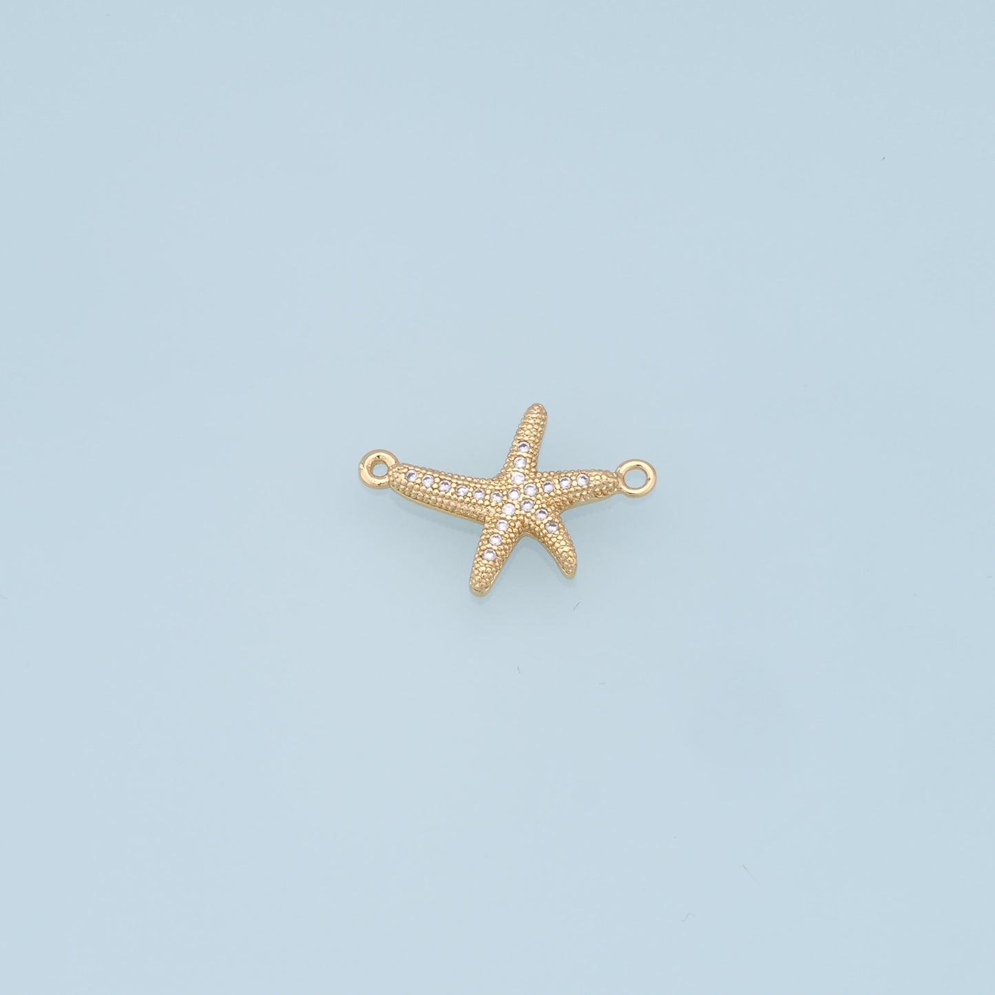 Gold Starfish Connector Charms,18K Gold Filled Sea star Pendant,Starfish Charm Bracelet Necklace for DIY Jewelry Making Supply
