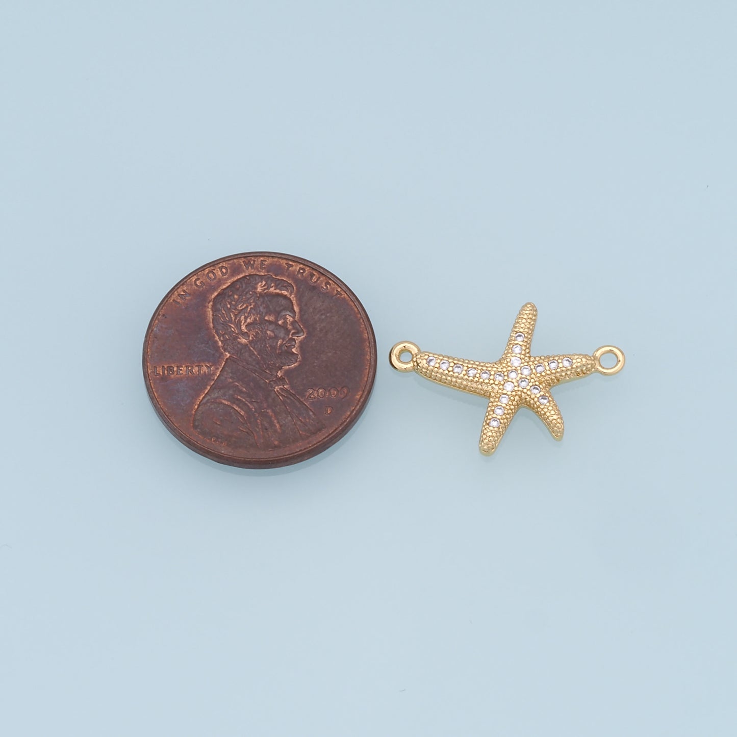 Gold Starfish Connector Charms,18K Gold Filled Sea star Pendant,Starfish Charm Bracelet Necklace for DIY Jewelry Making Supply