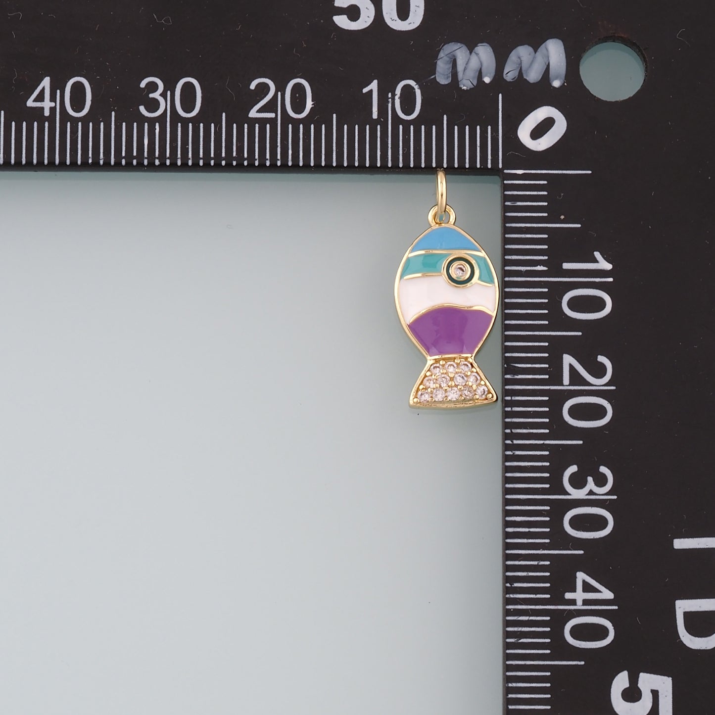 Gold Fish Charms,18K Gold Filled Enamel Fish Pendant,Cute Fish Charm Bracelet Necklace for DIY Jewelry Making Supply