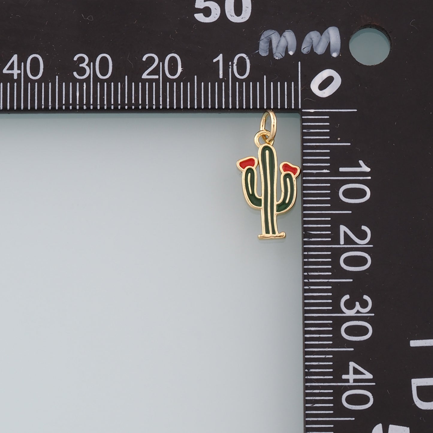 Gold Cactus Charms,18K Gold Filled Cactus Pendant,Enamel Desert Charm Bracelet Necklace for DIY Jewelry Making Supply