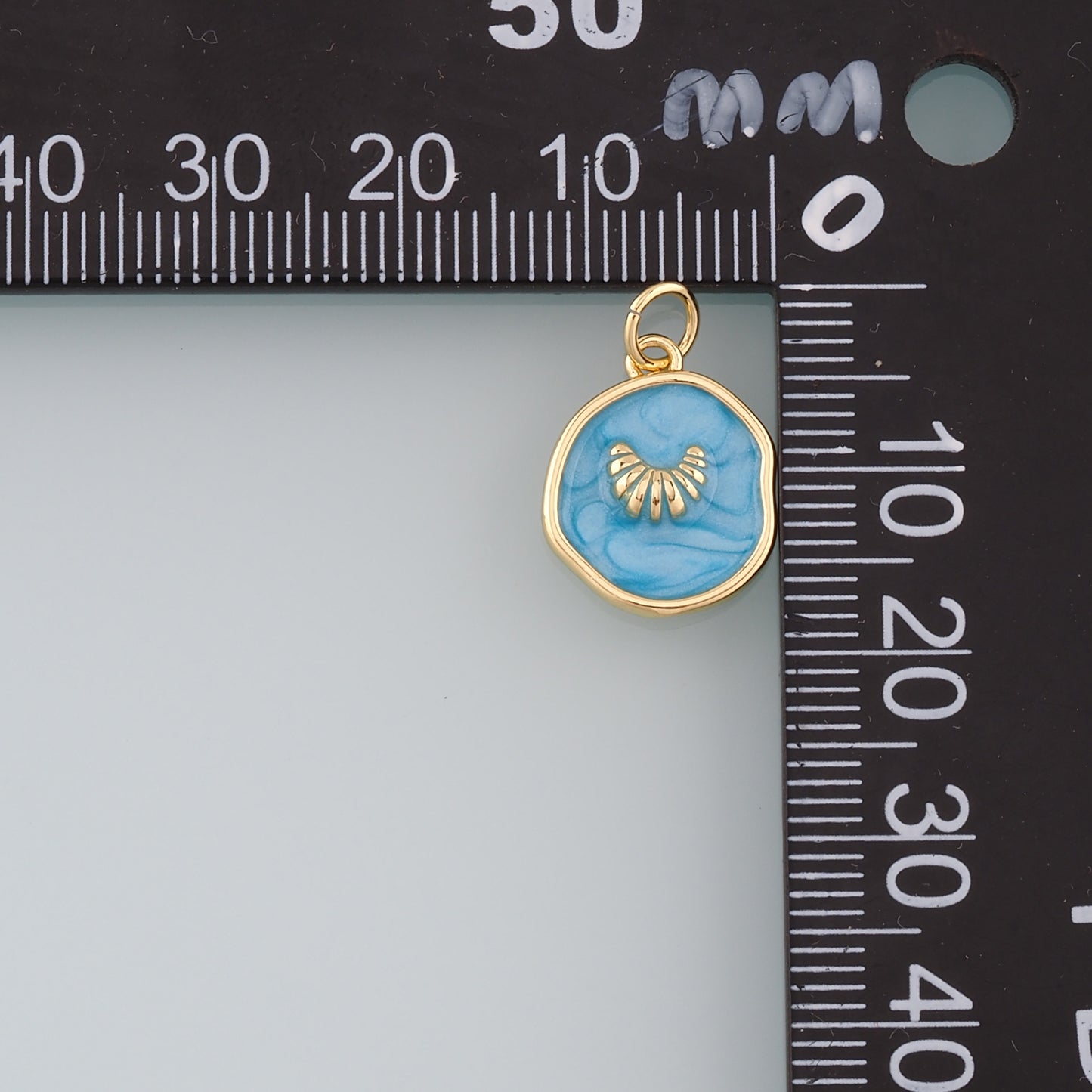 18K Gold Filled Croissant Pendant,Enamel Croissant Charm Bracelet Necklace for DIY Jewelry Making Supply