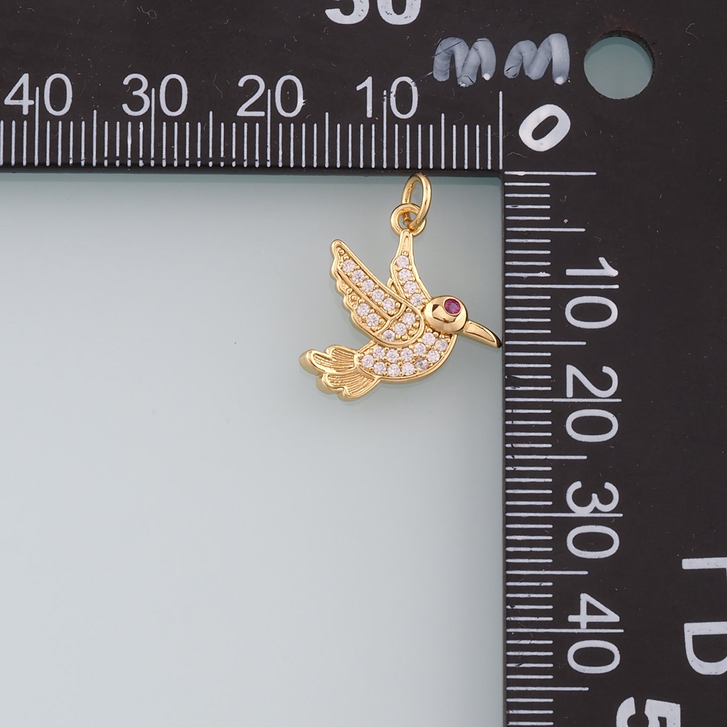 18K Gold Filled Bird Pendant,CZ Micro Pave Birds Charm Bracelet Necklace for DIY Jewelry Making Supply