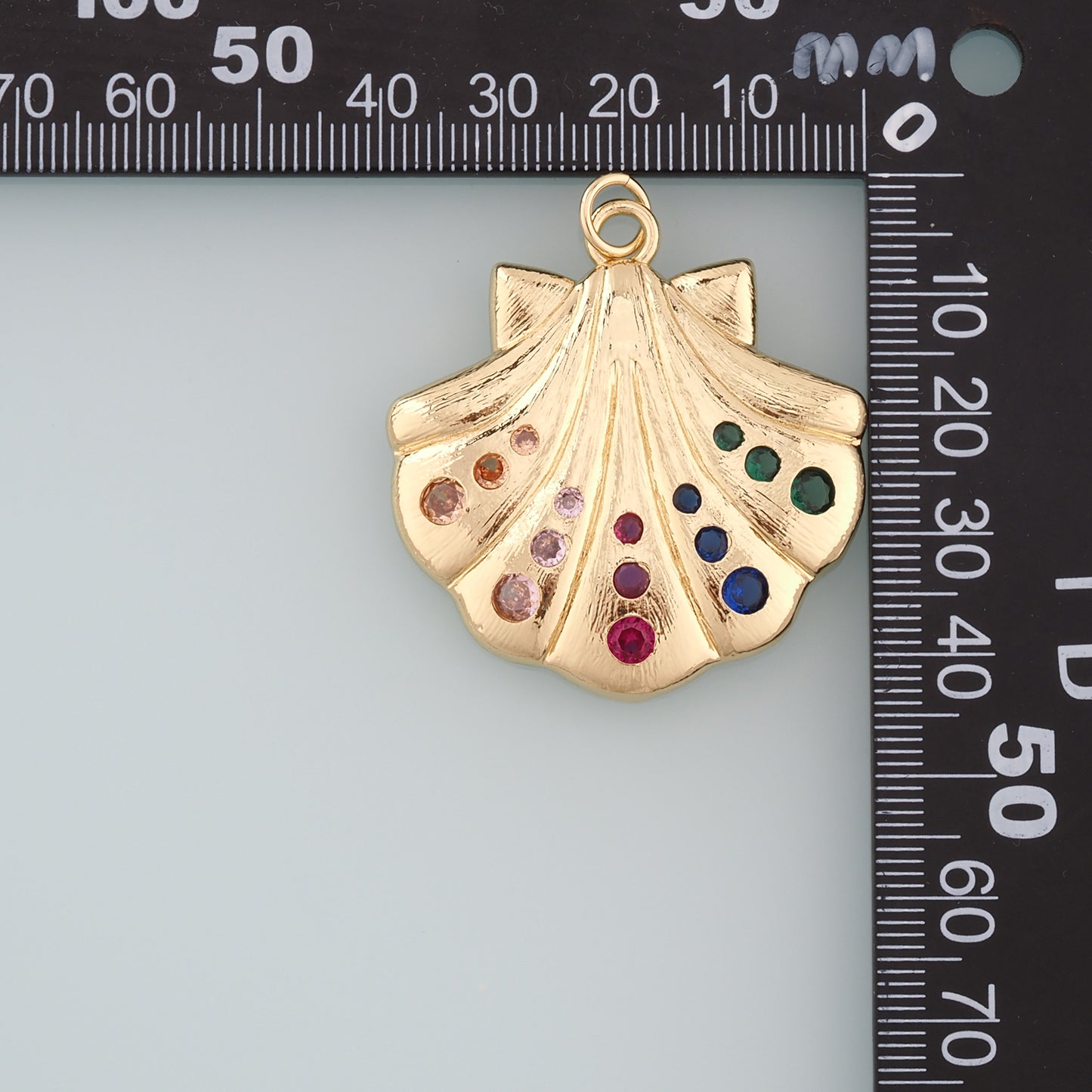 18K Gold Filled Shell Pendant,CZ Micro Pave Conch Shell Charm Bracelet Necklace for DIY Jewelry Making Supply