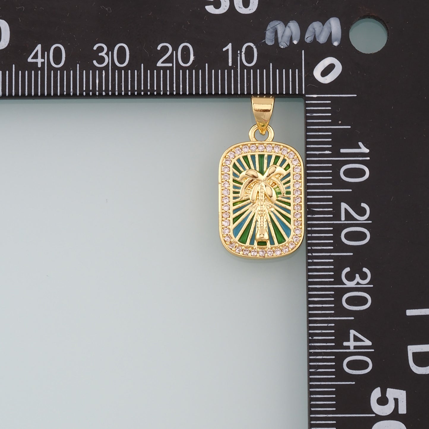 Gold Palm Tree Charms,18K Gold Filled Palm tree Pendant,Enamel coconut tree Charm Bracelet Necklace for DIY Jewelry Making Supply