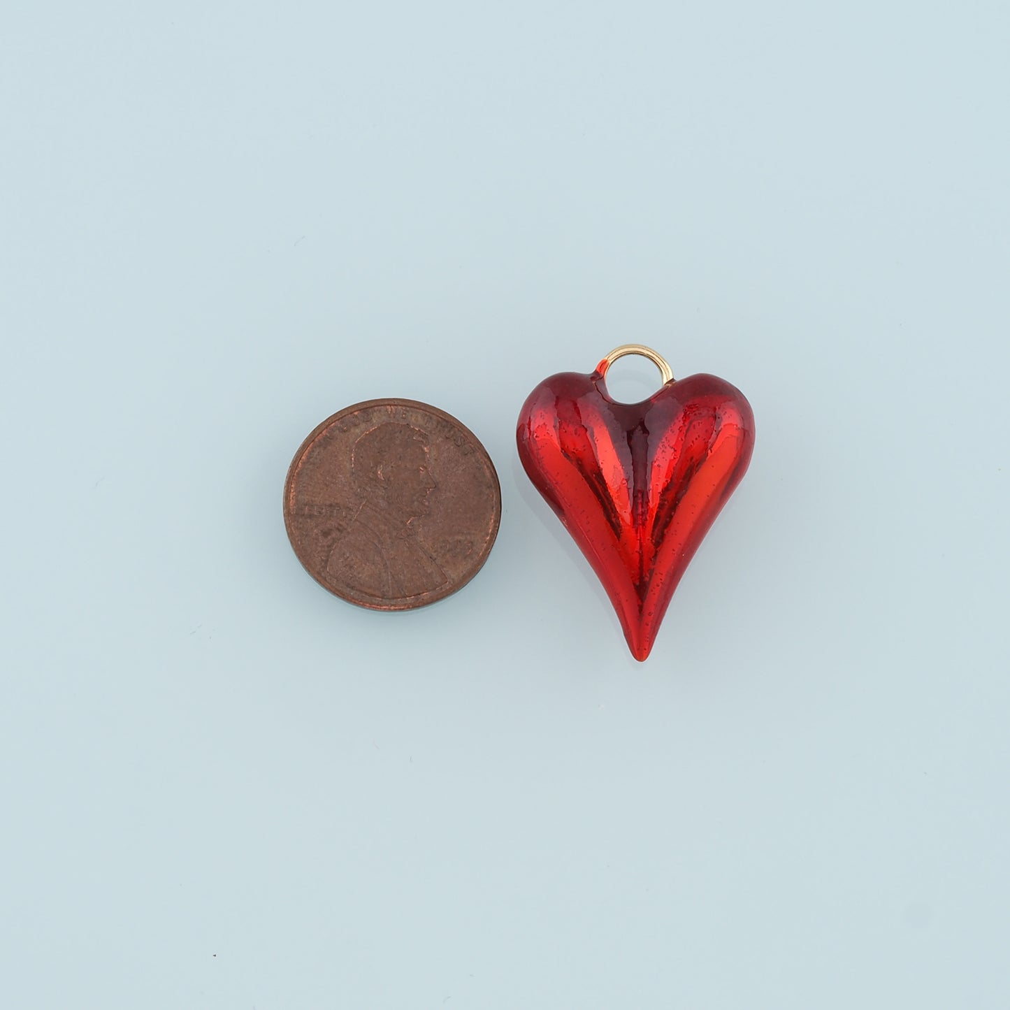 18K Gold Filled Heart Pendant,Enamel Heart Charm Bracelet Necklace for DIY Jewelry Making Supply