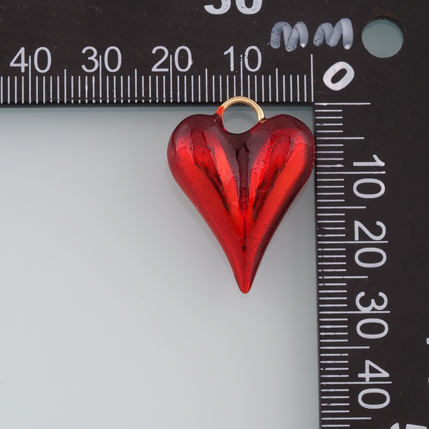18K Gold Filled Heart Pendant,Enamel Heart Charm Bracelet Necklace for DIY Jewelry Making Supply