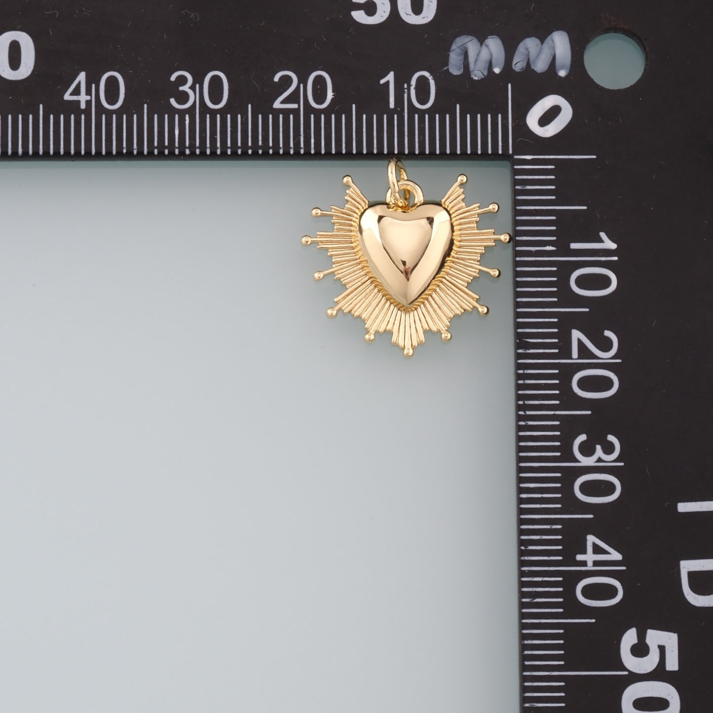 18K Gold Filled Heart Pendant,Dainty Heart Charm Bracelet Necklace for DIY Jewelry Making Supply