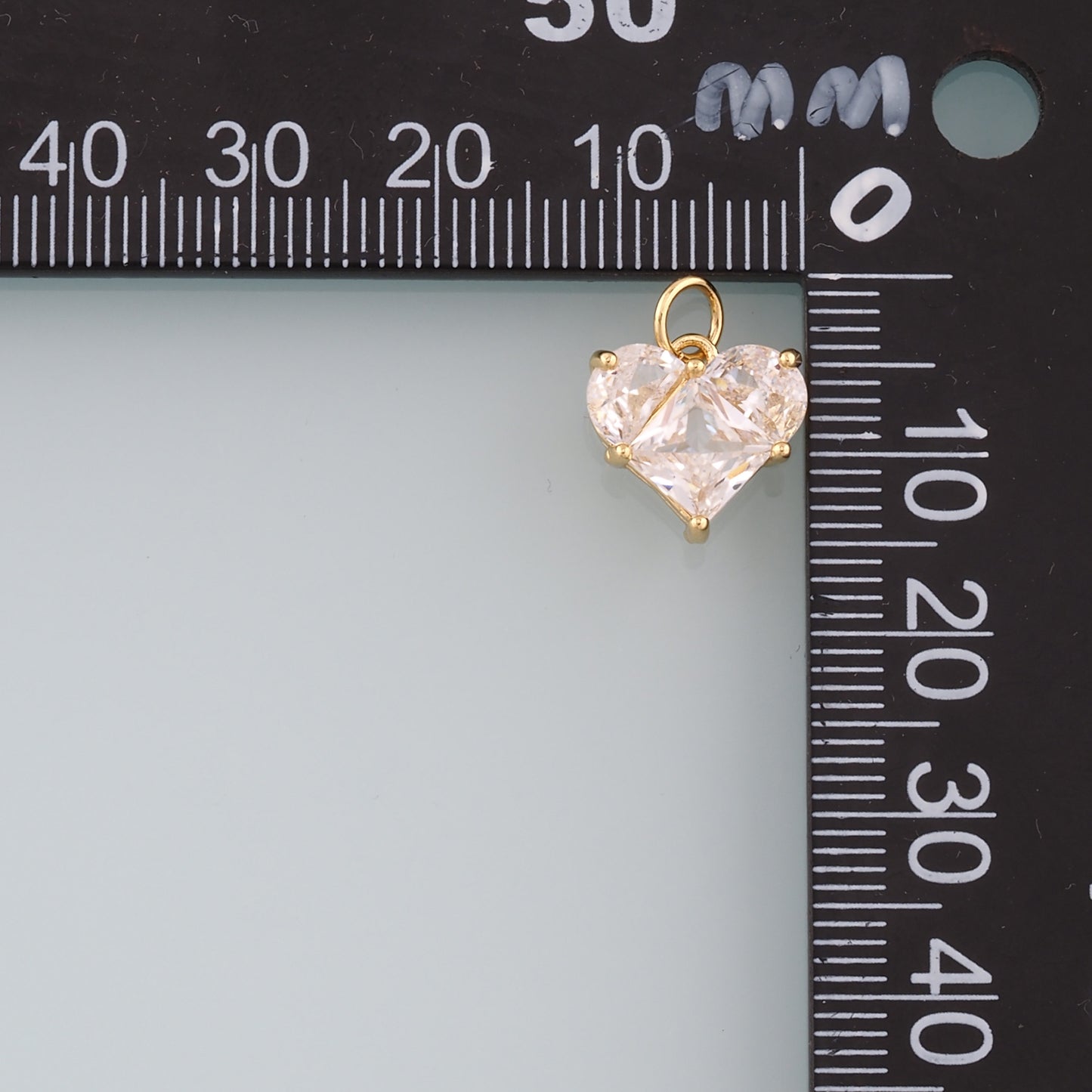 18K Gold Filled Heart Pendant,Dainty Heart Charm Bracelet Necklace for DIY Jewelry Making Supply