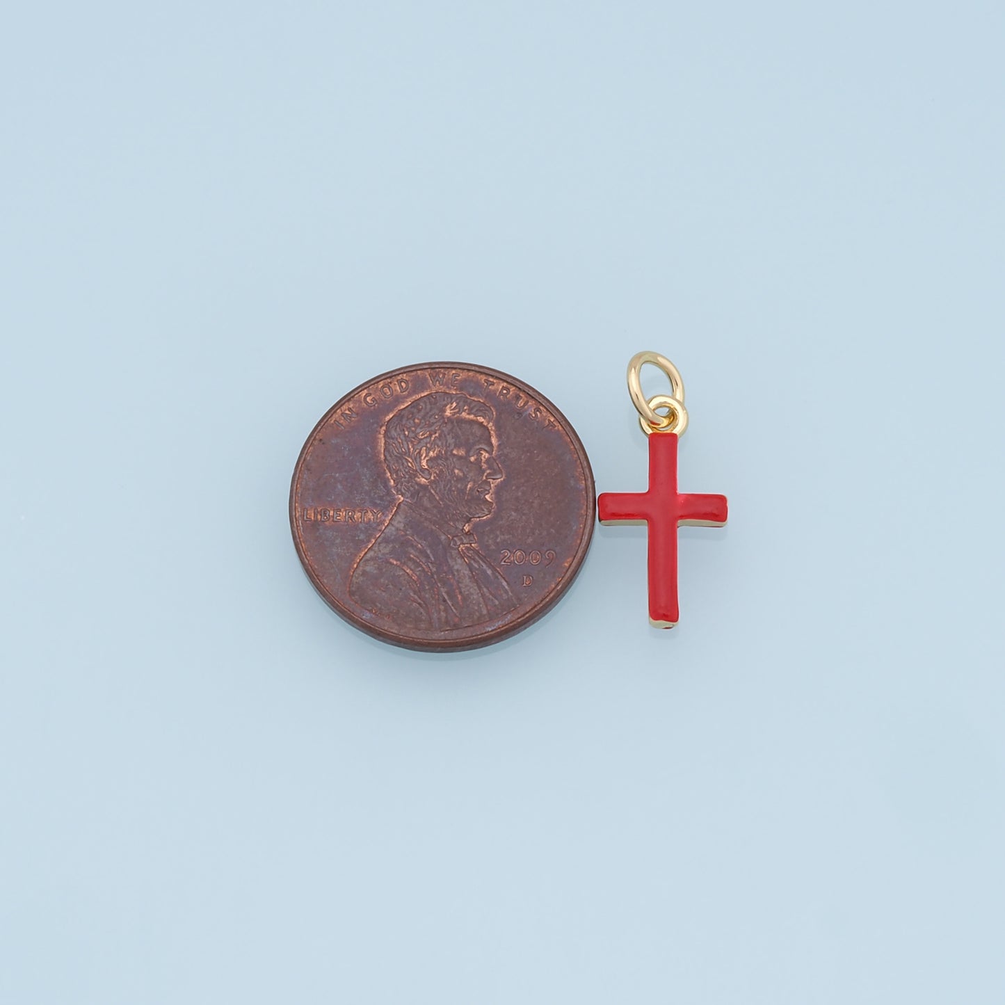 Gold Cross Charms,18K Gold Filled Enamel Cross Pendant,Protect Religious Charm Bracelet Necklace for DIY Jewelry Making Supply