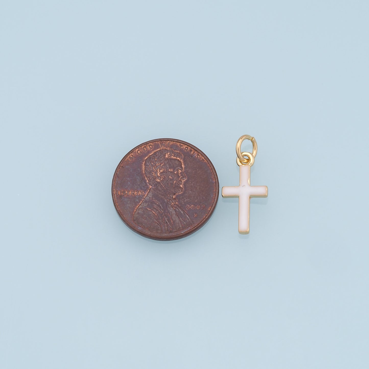 Gold Cross Charms,18K Gold Filled Enamel Cross Pendant,Protect Religious Charm Bracelet Necklace for DIY Jewelry Making Supply