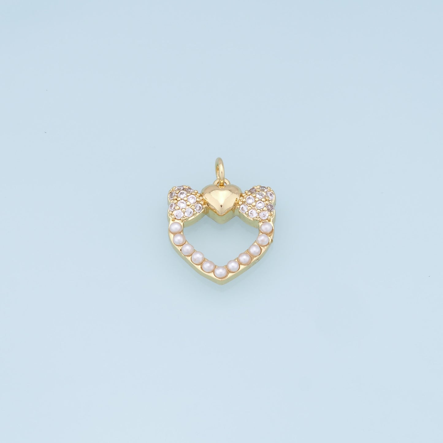 Gold Heart Charms,18K Gold Filled Heart Pendant,Heart Charm Bracelet Necklace for DIY Jewelry Making Supply