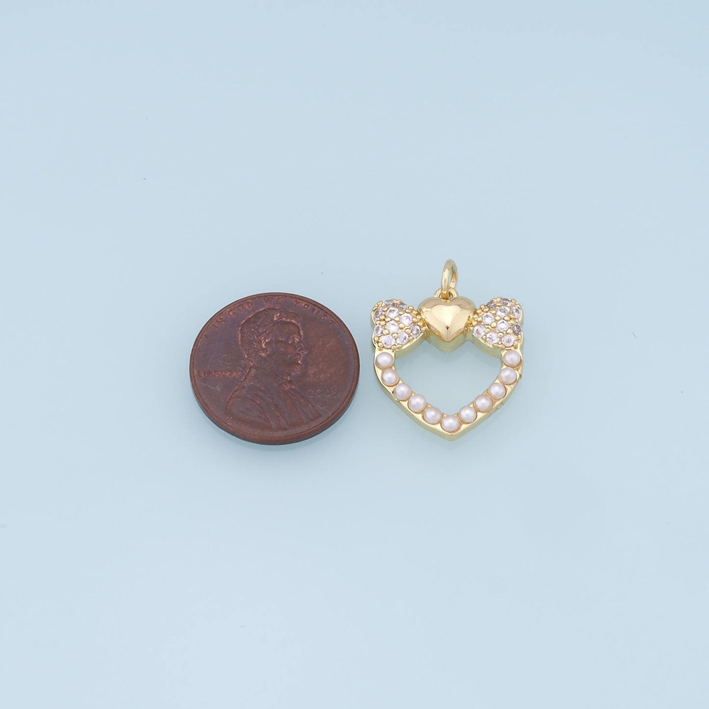 Gold Heart Charms,18K Gold Filled Heart Pendant,Heart Charm Bracelet Necklace for DIY Jewelry Making Supply
