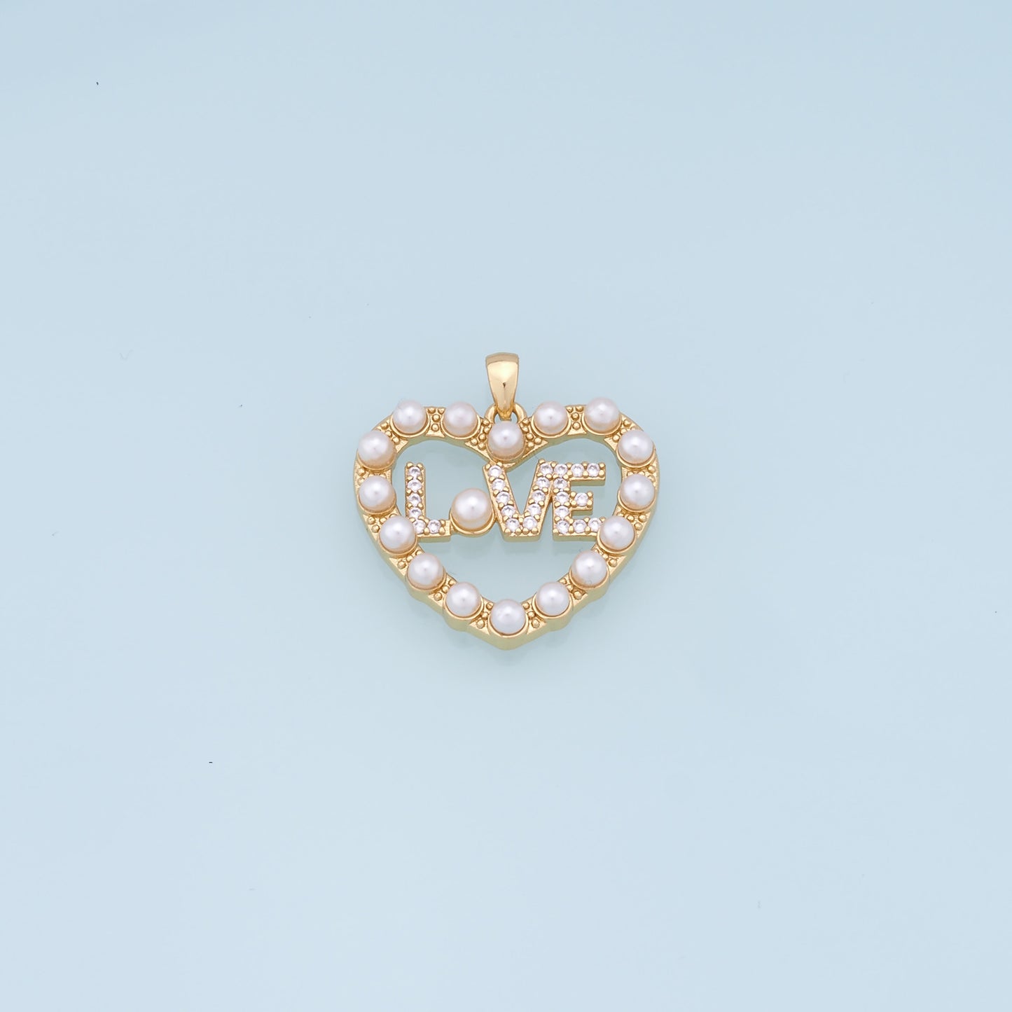Gold Heart Charms,18K Gold Filled Heart Pendant,Heart Love Charm Bracelet Necklace for DIY Jewelry Making Supply
