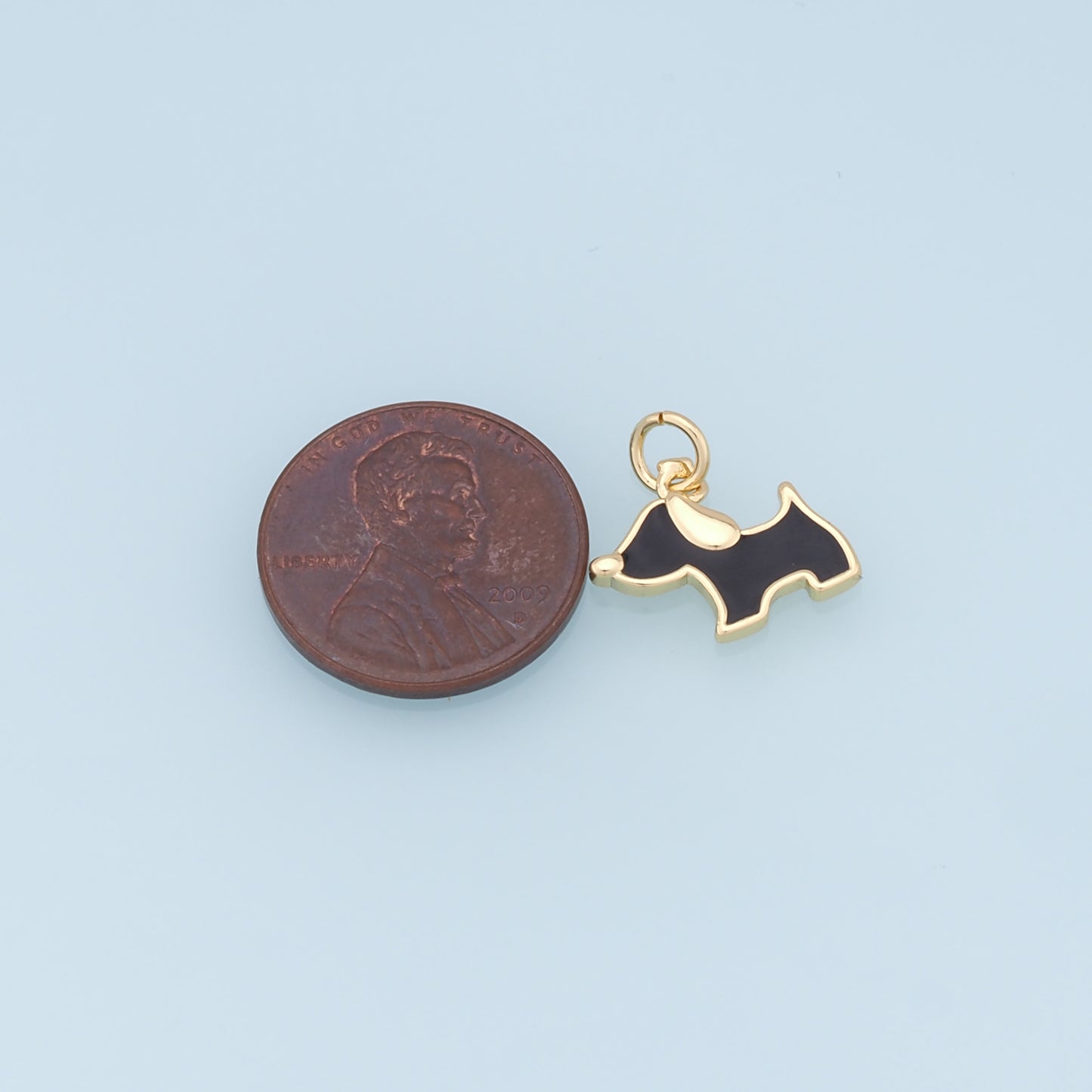 Gold Dog Charms,18K Gold Filled Enamel Dog Pendant,Cute Dog Charm Bracelet Necklace for DIY Jewelry Making Supply