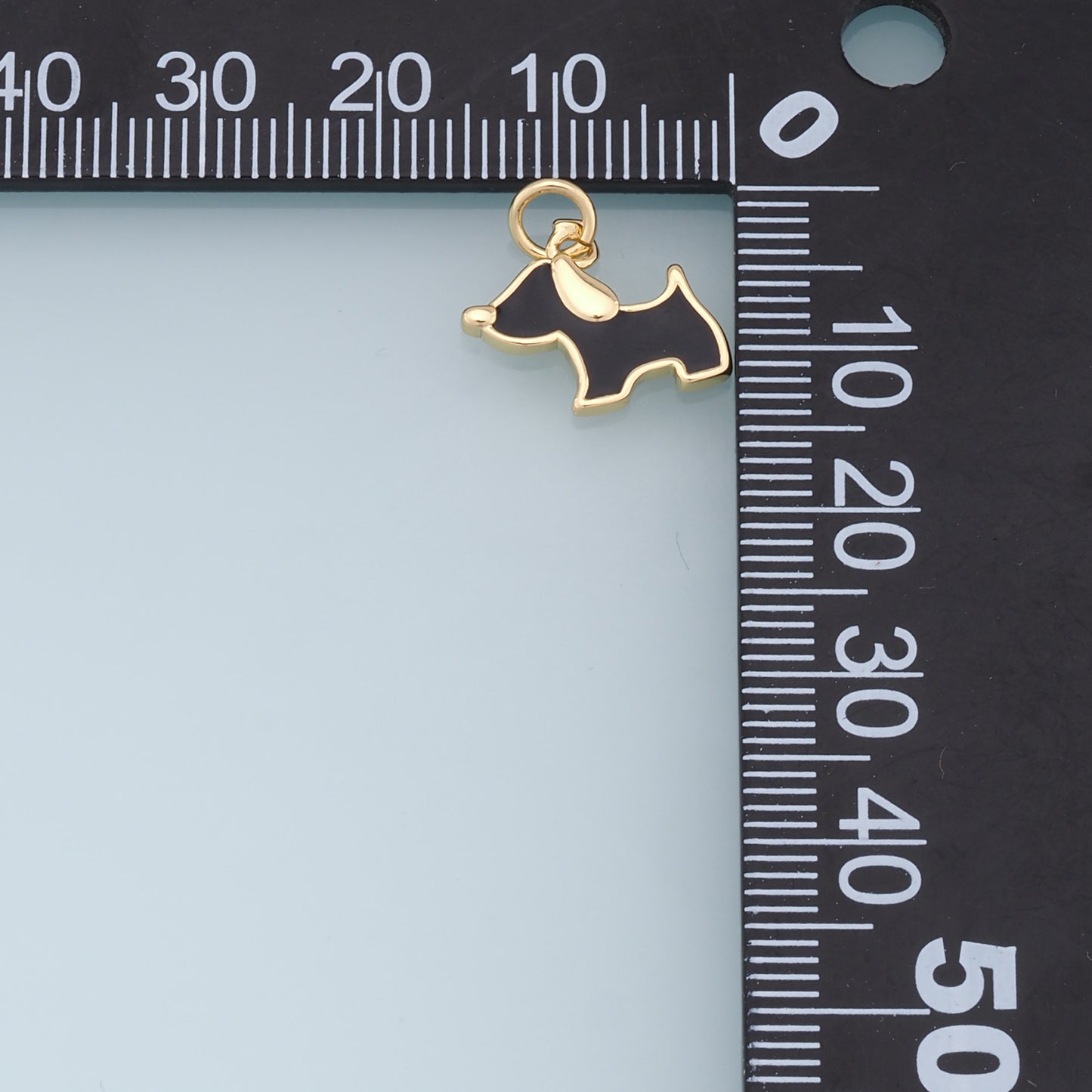 Gold Dog Charms,18K Gold Filled Enamel Dog Pendant,Cute Dog Charm Bracelet Necklace for DIY Jewelry Making Supply