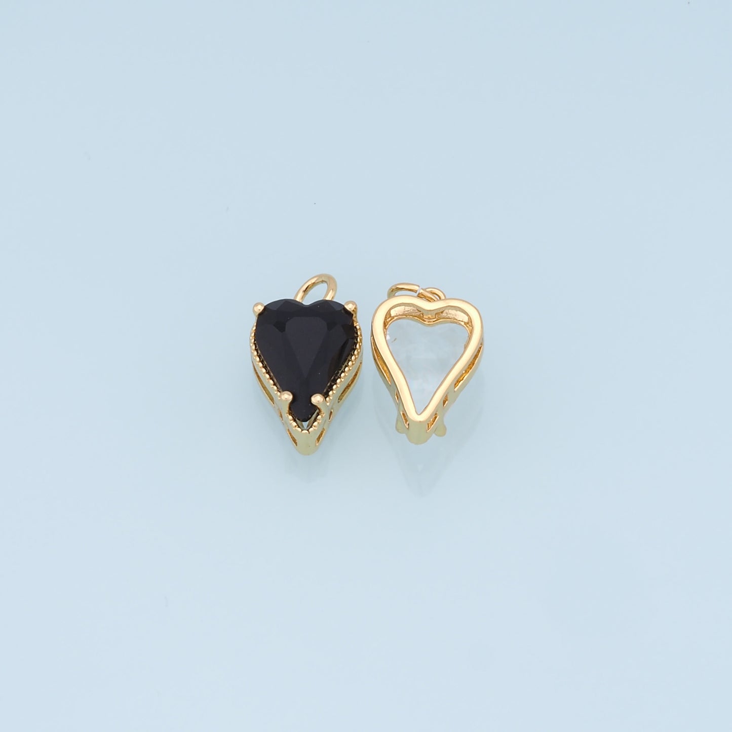 Gold Heart Charms,18K Gold Filled Heart Pendant,Heart Charm Bracelet Necklace for DIY Jewelry Making Supply